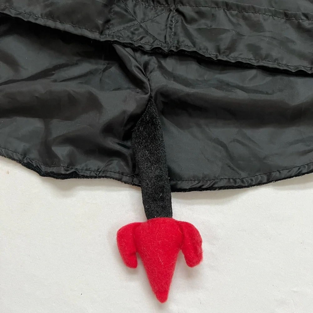 Devil Dog Costume Top Paw Halloween Size M 2 Pieces Hat With Horns and Cape Pup
